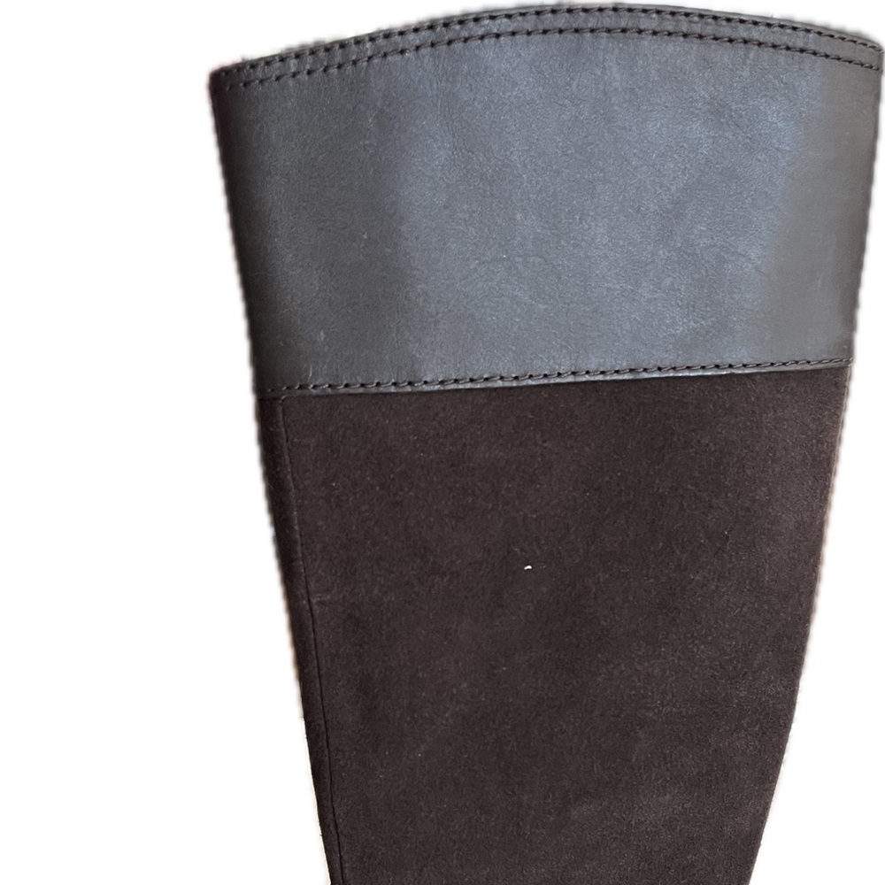 Leather/suede brown tall boots - Picture 6 of 8